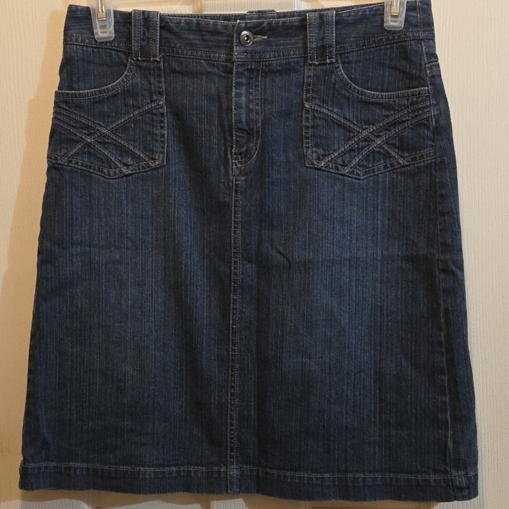 Sonoma Blue Denim Cotton Spandex Pencil Jean Skirt 6
